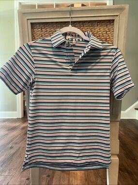 Peter Millar Kids Striped Polo - Blue, White, Green